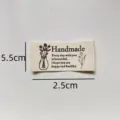 Minimalist handmade fabric label with floral design for clothing sewing and DIY craft projects. - Vase and Floral Style (md103)