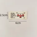Cotton fabric label cute red flower sewing tag DIY clothing accessory clothing decoration 6x2.5cm - Small Red Floral Scrunchie