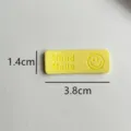 Yellow handmade leather tag with cute smiley face, DIY sewing clothing label patch 3.8x1.4cm - Smiley Face / 1.4x3.8cm / Yellow