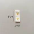 Cotton handmade folded side label with smiley face design and dimension marks for garments. - Smile Pattern Label (sy151)