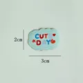 Mini embroidered cloth patch, cute cloud shape with colorful letters and lovely icons for DIY crafts. - Cute Day / Blue