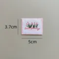 Embroidered tulip stamp woven label patch for DIY clothing, bags and accessories decoration. - Tulip