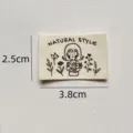 Natural style cotton clothing label with cute girl illustration, 2.5x3.8cm sewing accessory. - Girl Style (sy401)