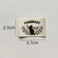 Handmade cotton clothing label cute cat DIY woven patch tag for doll clothes scarf - Cat Plant Style (sy402)