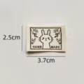 Cotton handmade cloth label with cute cat design, perfect for DIY clothing and crafts decoration. - Cat Head Style (sy403)