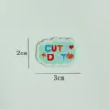 Mini embroidered cloth patch DIY cute day woven label for handmade garments and hair accessories. - Cute Day / Green
