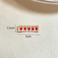 Woven strawberry label 5x1.5cm embroidered patch DIY handmade clothing accessory tag - Strawberry Pattern Style (zm776)