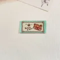 Retro cute cartoon bear woven fabric label for DIY handmade clothing, hats, and scarves decoration. - Bear & Bee