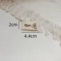 Handmade fabric label for clothing, bags and hats with cute tulip design, size 2x4.4cm. - Tulip