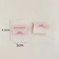 Cute bow fabric label custom woven clothing tags handmade garment accessories for DIY sewing craft. - Pink Dot Bowknot Style (zmcb002)