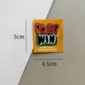 Custom woven patch graffiti letter design clothing accessory badge for jackets DIY sewing - Win Orange Heat Transfer / Orange