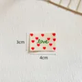Baumwolle Stoffetikett mit Herzmuster dekorativer Aufnäher für Kleidung rot 3x4cm - YM Liebe