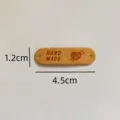 Handmade PU leather tag with sewing holes, cute yarn heart design for DIY craft and accessories. - Heart Handmade Leather Label / Turmeric
