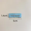 Blauwe geruite handgemaakte stoffen label geweven patch voor kleding en tassen. - Blauwe ruit handgemaakt