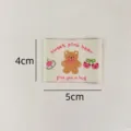 Korean style cute bear strawberry embroidered fabric label for handmade bags and phone cases DIY. - Cherry Bear