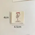 Βαμβακερή υφαντή ετικέτα για ρούχα DIY, χειροποίητο σήμα ραπτικής, patch 4x4,5cm. - Στυλ Κορίτσι Μπαλέτου (ym223)