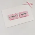 Pink polka dot handmade woven labels for sewing crafts and DIY accessories tags. - Red Polka Dot / 1.8x2.7cm