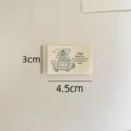 Ετικέτα από καθαρό βαμβακερό ύφασμα, παραλλαγή με χαριτωμένη εκτύπωση συντριβανιού, 4.5x3cm. - Στυλ Συντριβάνι (ym224)