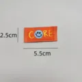 Orange smiley face embroidered clothing label patch, DIY garment decoration badge 5.5x2.5cm - Zm-001