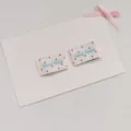 Korean style fabric label handmade sewing accessory with cute pink polka dots and bow design. - Blue Text Red Dot / 2x2.5cm