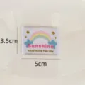 Cute woven clothing label with rainbow design, 5x3.5cm fabric patch for DIY sewing accessories. - Zm452