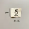 Cotton cloth label DIY handmade accessory 3x3.5cm cute rabbit design for clothing hats - Rabbit Style (sy086)