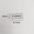 Woven cloth label DIY clothing decoration embroidered patch measuring 2x4.7cm for handmade crafts. - Blue Heart (zm489)