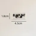 Cute black cat woven cloth label, high-density fabric decorative patch for DIY clothes and bags. - Kitten Style (zm309)