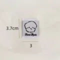 Étiquette en tissu tissé avec motif de ligne mignon pour vêtement, patch fait main variante. - ZM455