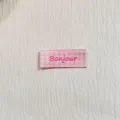 Pink gingham woven label DIY craft clothing accessory cute embroidered tag for bags and hair clips - ZM858