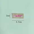 Handmade heart embroidery cloth label detail, 4.5x2cm woven patch for clothing and accessories. - Gold Wire Heart Princess Woven Label