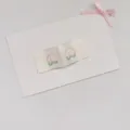 Korean style peach embroidered woven clothing label diy handmade craft side tag accessory - Peach