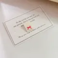 Cotton red bow fabric label DIY handmade clothing accessory folding tag backing card - Red Bow Style (ym1021)