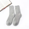 Herren dicke Wollsocken Crew, hellgraue warme Wintersocken, gemütliche Strick Kaschmir Mischung. - Passend für Größe EU 38-46 / Hellgrau - Herrenwolle