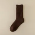 Braune thermische Herren-Mittelsocken, weiche Strick-Warmfleece-Socken für kalte Wintertage. - EU 37-44 / Kaffeebraun