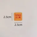 Handmade suede leather label 2.5cm square decorative patch for DIY hats clothes crafts - Square 06