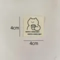Cute woven fabric label with bear design, perfect for DIY crafts, bags, and phone cases. - Cup Bear (ym327)
