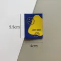 Trendy woven fabric patch with graffiti smiley face and letter print, 5.5x4cm stylish badge. - Ghost Face Blue Heat Transfer