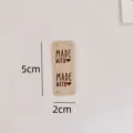 Handmade suede leather label embossed tag 5x2cm for DIY hats doll clothes crafts - Rectangle 03