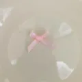 Mini pink ribbon bow 6mm craft DIY hair accessories gift wrapping clothing decoration - 10 Pieces/Pack / Pink
