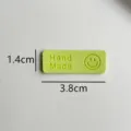 Light green leather handmade smiley face sewing DIY label patch for hat clothing accessories 3.8x1.4cm - Smiley Face / 3.8x1.4cm / Light Green