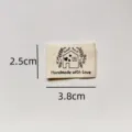 Handmade cotton cloth label sewing tag DIY craft decorative fabric badge 3.8x2.5cm - House and Heart Style (md109)