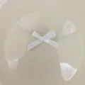 Mini white ribbon bow 6mm handmade DIY craft accessory for gift wrapping and hair decor. - 10 Pieces/Pack / White