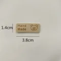 Handmade PU leather clothing label tag with cute bear design for DIY hats scarves sewing crafts. - Bear Beige / S