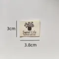 DIY handmade woven cloth label flower pot pattern sewing clothing accessory tag 3x3.8cm - Sweet Life Floral Style (md111)
