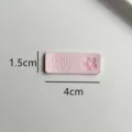 Pink leather label tag with pretty good text and flower pattern, DIY sewing accessory for bags. - Flower / 1.5x4cm / Pink