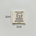 Pure cotton handmade cloth label 3cm square flower pot design for clothing sewing DIY. - CM002