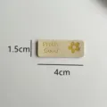DIY handmade leather label badge with Pretty Good text and cute flower pattern, 4x1.5cm - Flower / 1.5x4cm / Beige