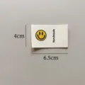 Cotton handmade clothing label woven tag with smiley face design, 4x6.5cm apparel accessory. - Handmade Smiley Label (sy154)