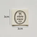 Cotton handmade fabric label for sewing garments, accessories, DIY crafts, 3x3cm square woven badge. - cm006
